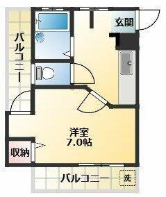 渡辺マンション(1K/3階)の間取り写真