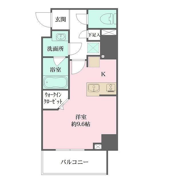 ザ・パークメゾン東大井(ワンルーム/2階)の間取り写真