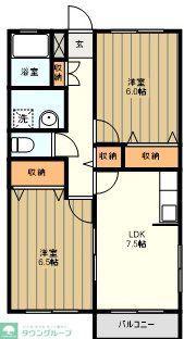 ヴェアトリーチェIII(2LDK/2階)の間取り写真