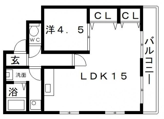 フロントフィールド長居東(1LDK/10階)の間取り写真
