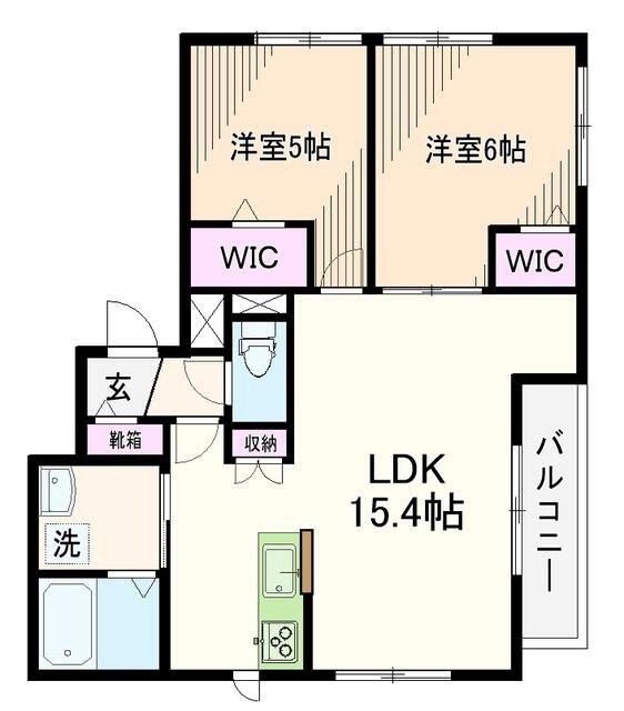 上北沢レジデンス(2LDK/2階)の間取り写真