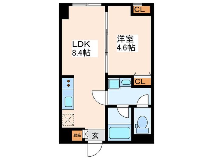ブルーパレット練馬中村橋(1LDK/1階)の間取り写真