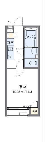 クレイノマグノリア(1K/2階)の間取り写真