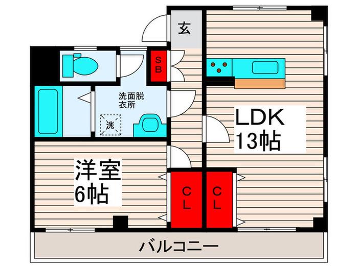 松田ハイツ(1LDK/2階)の間取り写真