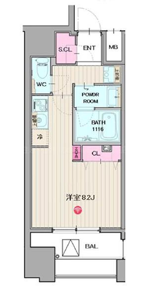 PARKFLATS弁天町駅前(ワンルーム/4階)の間取り写真