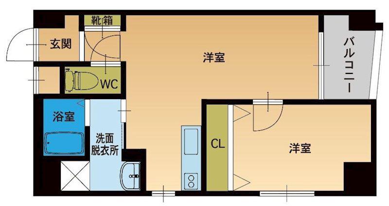 ヴェルジュ薬院(1LDK/5階)の間取り写真