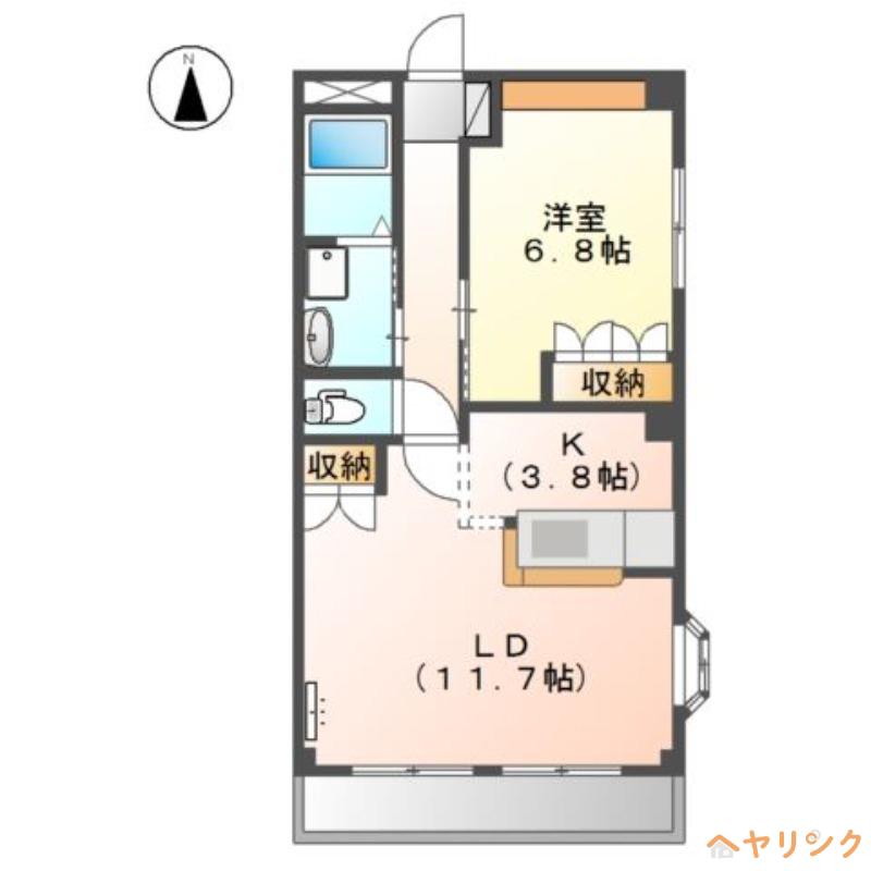 レジデンスTM(1LDK/2階)の間取り写真