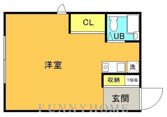 サンブリッジA(ワンルーム/1階)の間取り写真