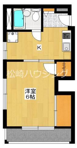 遠山マンション(1K/3階)の間取り写真