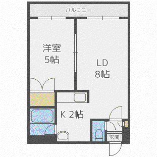 セントポーリア参番館(1LDK/7階)の間取り写真