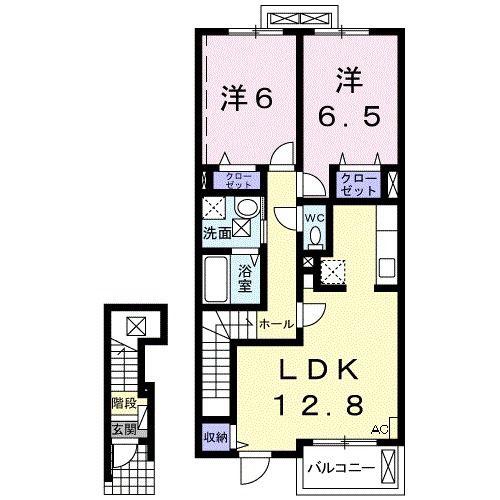カーサブローテ(2LDK/2階)の間取り写真