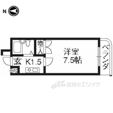 レックスつばき第6ビル(1K/1階)の間取り写真