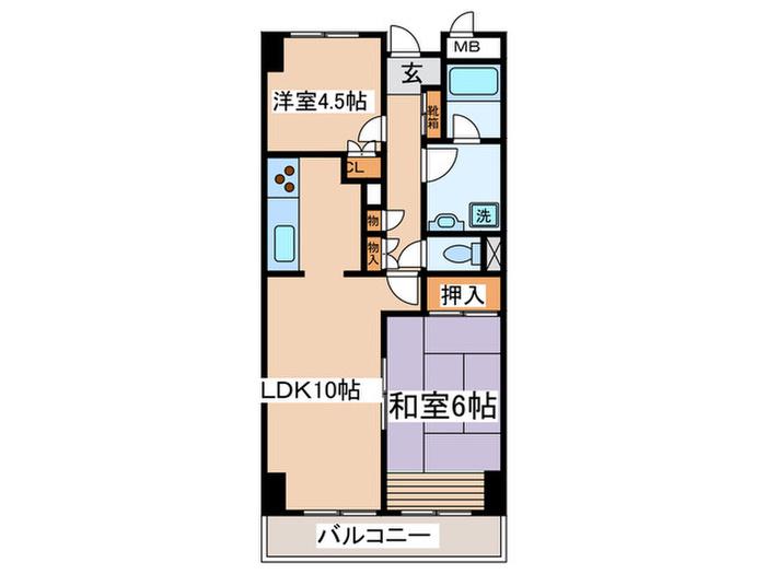 エフティープラザ聖蹟桜ヶ丘(2LDK/4階)の間取り写真