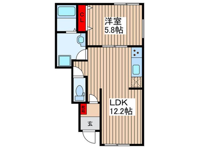 プレミアコートII(1LDK/1階)の間取り写真