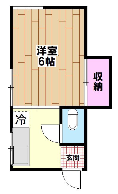 カトレア荘(1K/2階)の間取り写真