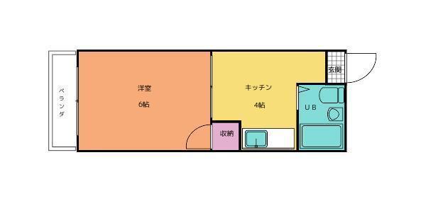 コート多賀II(1K/1階)の間取り写真