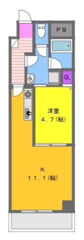 サウスコート(1LDK/7階)の間取り写真