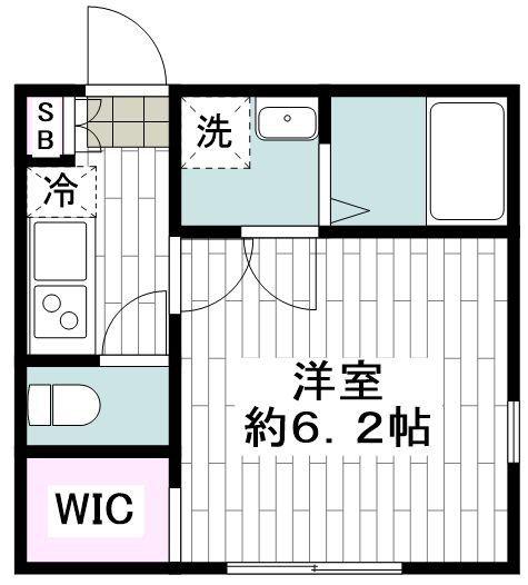 ヒルズ追浜(1K/1階)の間取り写真