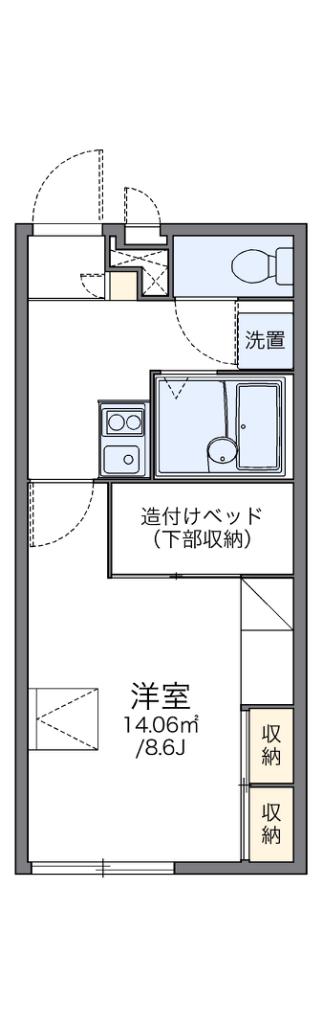レオパレスハイツ笛吹(1K/2階)の間取り写真