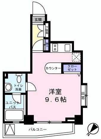 レジディア恵比寿III旧ベルファース恵比寿(ワンルーム/5階)の間取り写真