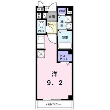 サンライズ栄和(1K/2階)の間取り写真