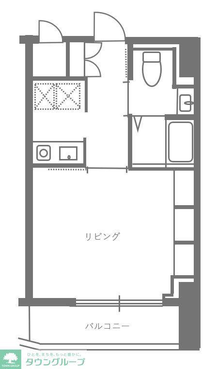 東通レジデンス芝(1K/4階)の間取り写真