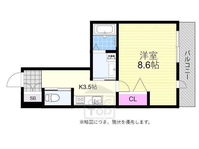 グランシャルム円山(1K/3階)の間取り写真