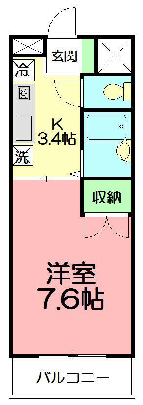 サン アイランド(1K/1階)の間取り写真
