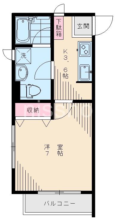 ガーレ ミネット(1K/2階)の間取り写真