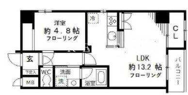 智光ビル(1LDK/7階)の間取り写真