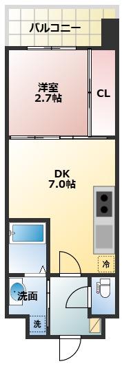 セレニテ新大阪エクラ(1DK/8階)の間取り写真