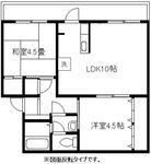 羽衣団地B棟(2LDK/1階)の間取り写真