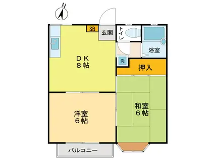 エスパススズキ(2DK/2階)の間取り写真