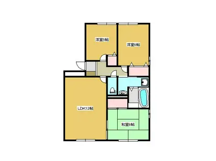 クレストヴィラB棟(3LDK/1階)の間取り写真