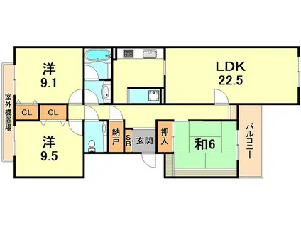 シュネルパーク・レジデンス(3LDK/2階)の間取り写真