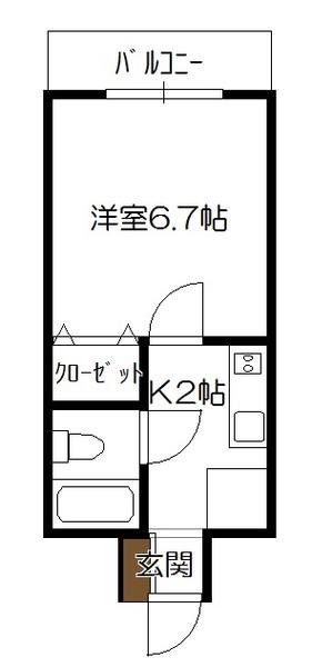 アクシス翠町(1K/4階)の間取り写真