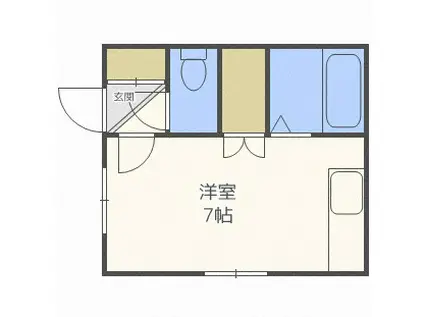 北栄ハイツ(ワンルーム/1階)の間取り写真