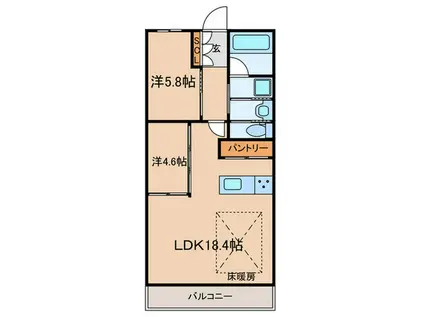 アーティックス門司ヘリテイジ(2LDK/14階)の間取り写真