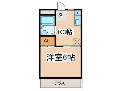 杉崎ハイツ(1K/1階)の間取り写真