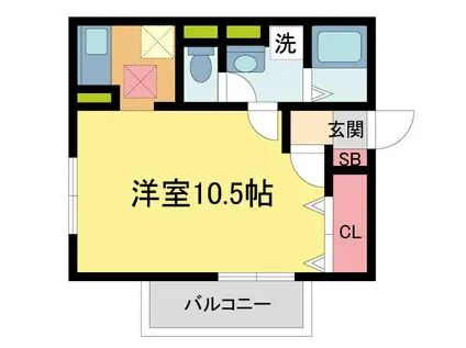 フィエルテ宝塚(1K/2階)の間取り写真