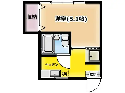 イーストアイランド駒沢(1K/2階)の間取り写真