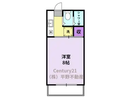 ラ・グラン・リヴィエール(1K/2階)の間取り写真