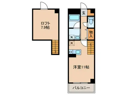 アスティオン高田(ワンルーム/6階)の間取り写真