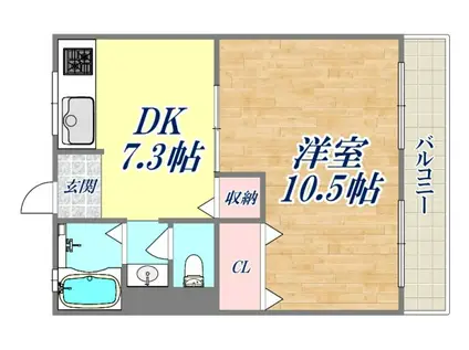 兵庫ハイツ(1DK/1階)の間取り写真
