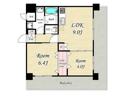 LANI TOYONAKA(2LDK/3階)の間取り写真