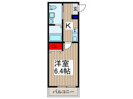 木もれ陽ショコラ(1K/2階)の間取り写真