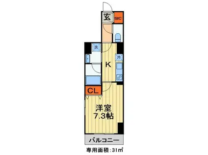 ROYJENT PARKS千葉中央(1K/11階)の間取り写真