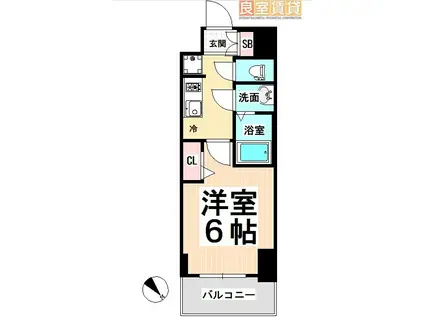 アステリ鶴舞テーセラ(1K/11階)の間取り写真