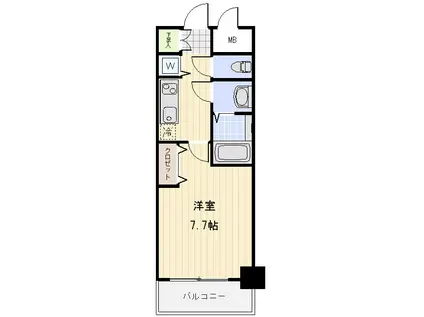 メゾン・ド・ヴィレ高輪魚らん坂(1K/3階)の間取り写真