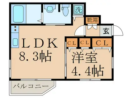 KI.VILLA(1LDK/1階)の間取り写真